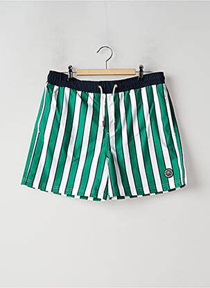 Short de bain imprimé rayures vert JACK & JONES homme