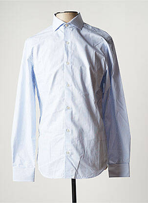 Chemise manches longues imprimé rayures bleu OX'VILLE homme