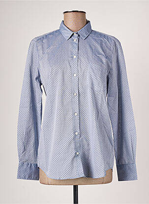 Chemisier coupe droite manches longues bleu OX'VILLE femme