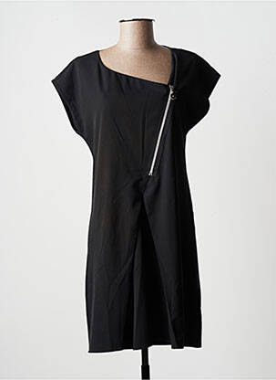 Robe courte manches courtes manches courtes noir ANGY SIX femme