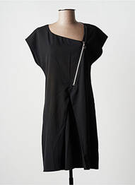 Robe courte manches courtes manches courtes noir ANGY SIX femme
