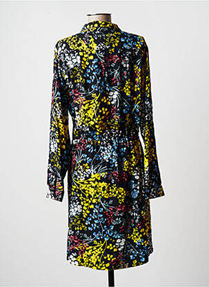 Robe mi-longue imprimé fleurs manches longues noir GARCIA femme