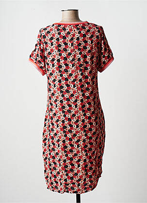 Robe mi-longue coupe fluide manches courtes rose GEISHA femme