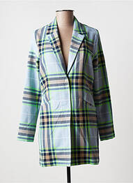Manteau long fermeture pressionnée sans capuche bleu STREET ONE femme