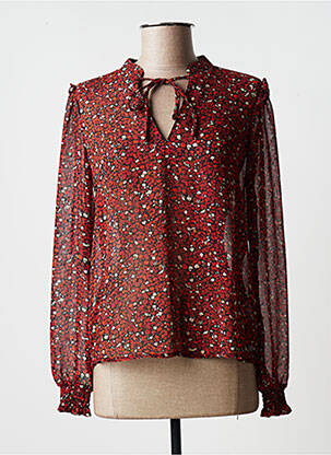 Blouse imprimé fleurs manches longues orange GARCIA femme
