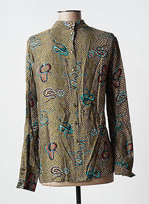 Blouse imprimé fantaisie manches longues vert GEISHA femme