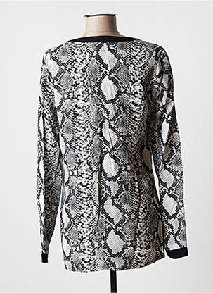 Blouse tissage popeline manches longues gris GEISHA femme
