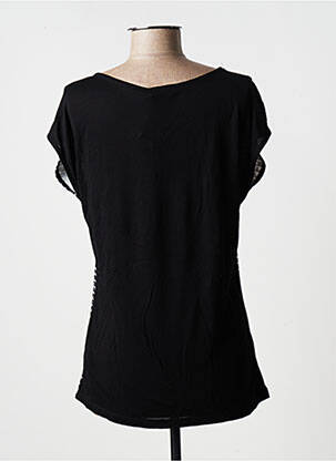 Top stretch manches courtes noir GEISHA femme