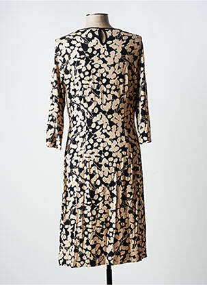 Robe mi-longue imprimé fleurs manches longues beige OLSEN femme