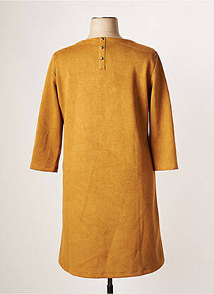 Robe mi-longue manches 3/4 manches 3/4 marron THALASSA femme