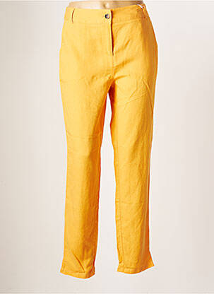 Pantalon chino fermeture zippée sous rabat boutonné taille normale orange C'EST BEAU LA VIE femme