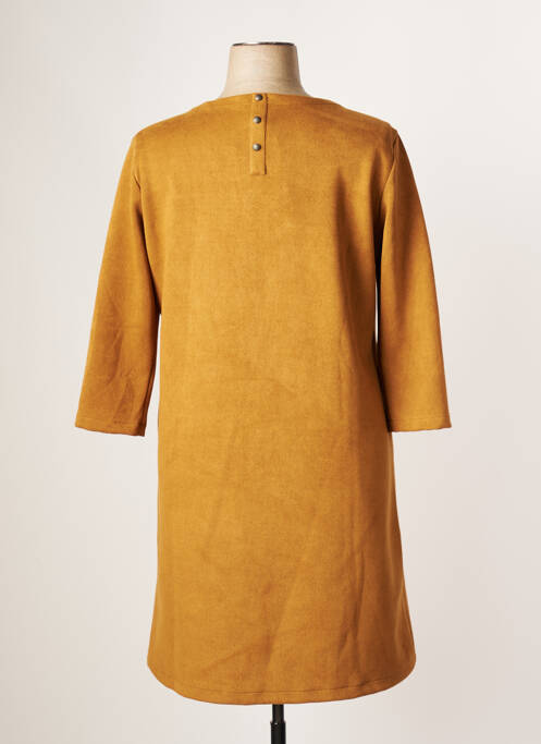 Robe mi-longue manches 3/4 manches 3/4 marron THALASSA femme
