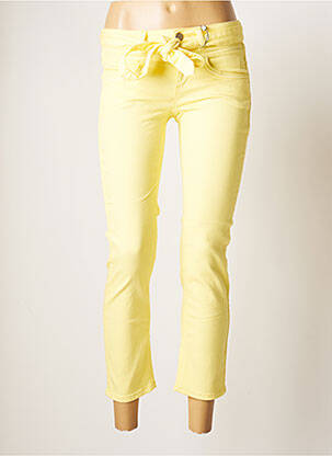 Pantalon 7/8 fermeture zippée sous rabat boutonné taille normale jaune STREET ONE femme