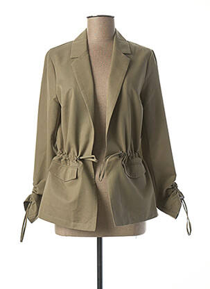 Veste casual col tailleur vert JULIE GUERLANDE femme