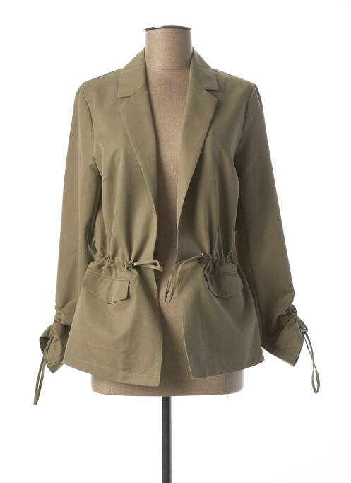 Veste casual col tailleur vert JULIE GUERLANDE femme