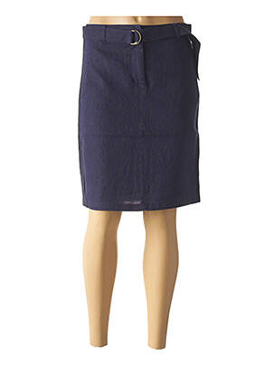 Jupe mi-longue doublure textile bleu JULIE GUERLANDE femme