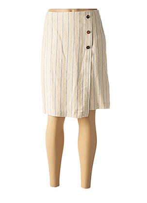 Jupe mi-longue doublure textile beige JULIE GUERLANDE femme