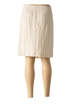 Jupe mi-longue coupe droite beige JULIE GUERLANDE femme