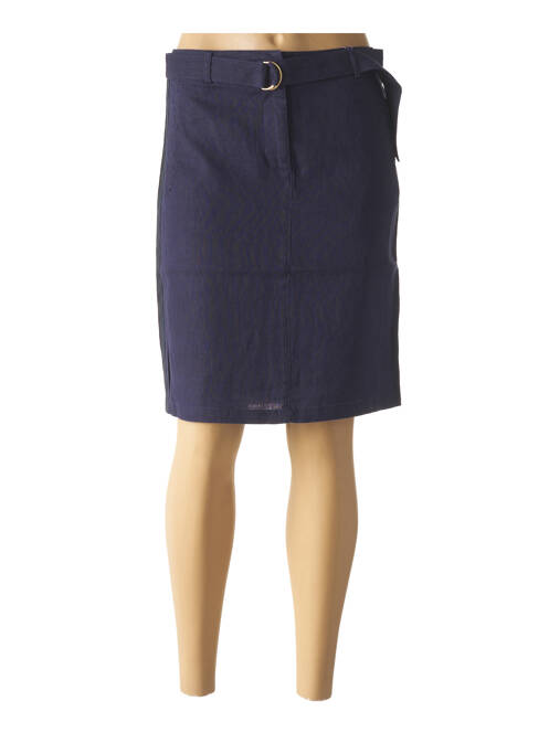 Jupe mi-longue doublure textile bleu JULIE GUERLANDE femme