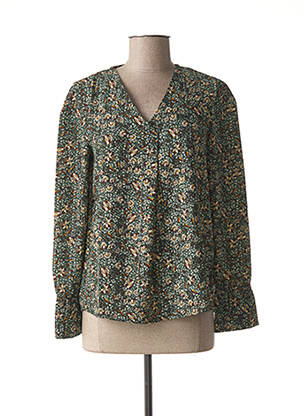 Blouse imprimé fantaisie manches longues vert C'EST BEAU LA VIE femme