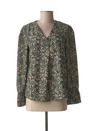 Blouse imprimé fantaisie manches longues vert C'EST BEAU LA VIE femme
