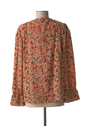 Blouse imprimé fantaisie manches longues orange C'EST BEAU LA VIE femme