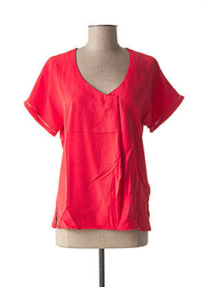 Blouse col v manches courtes rouge C'EST BEAU LA VIE femme