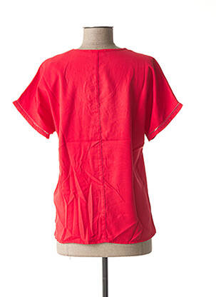 Blouse col v manches courtes rouge C'EST BEAU LA VIE femme