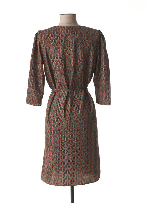 Robe mi-longue marron C'EST BEAU LA VIE pour femme