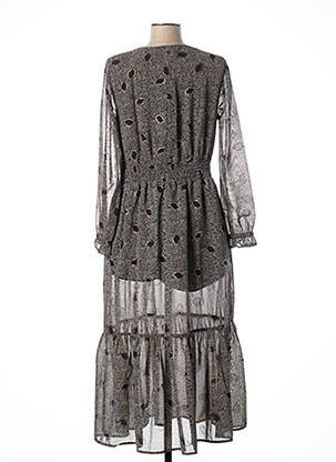 Robe mi-longue imprimé fantaisie manches longues noir MUSTANG femme