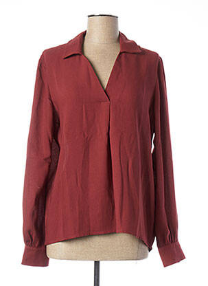Blouse poignets boutonnés avec fente manches longues rouge MUSTANG femme