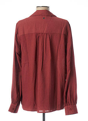 Blouse poignets boutonnés avec fente manches longues rouge MUSTANG femme