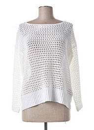 Pull finition bords-côtes manches longues beige MARBLE femme