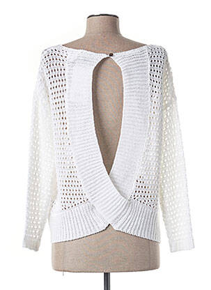 Pull finition bords-côtes manches longues beige MARBLE femme
