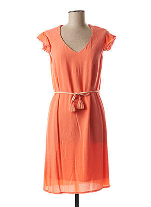 Robe mi-longue sans manche sans manche orange JULIE GUERLANDE femme
