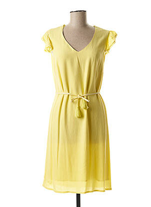 Robe mi-longue sans manche sans manche jaune JULIE GUERLANDE femme