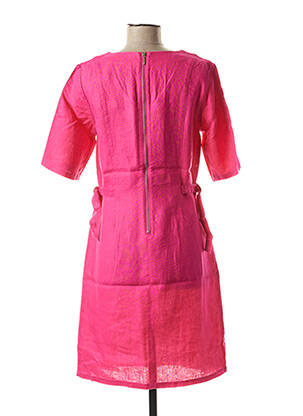 Robe mi-longue manches 3/4 manches 3/4 rose JULIE GUERLANDE femme