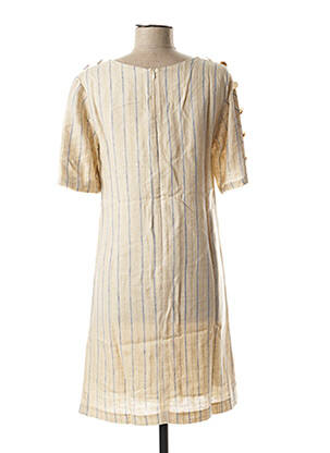 Robe mi-longue manches 3/4 manches 3/4 beige JULIE GUERLANDE femme