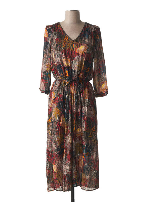 Robe mi-longue marron JULIE GUERLANDE pour femme