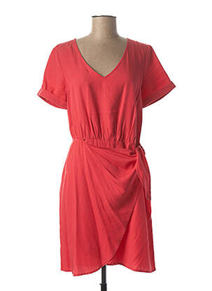 Robe mi-longue manches courtes manches courtes rouge C'EST BEAU LA VIE femme