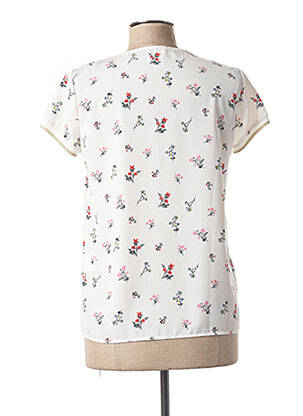 Blouse légère et transparente manches courtes blanc C'EST BEAU LA VIE femme