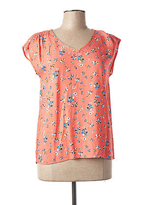 Blouse imprimé fleurs manches courtes orange C'EST BEAU LA VIE femme