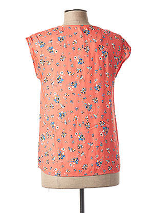 Blouse imprimé fleurs manches courtes orange C'EST BEAU LA VIE femme