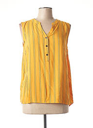 Blouse tissage crêpe sans manche orange C'EST BEAU LA VIE femme