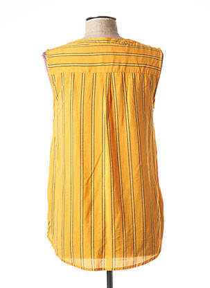 Blouse tissage crêpe sans manche orange C'EST BEAU LA VIE femme