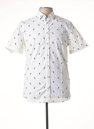 Chemise manches courtes imprimé fantaisie blanc CAMBRIDGE homme