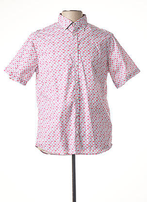 Chemise manches courtes imprimé fantaisie rose CAMBRIDGE homme