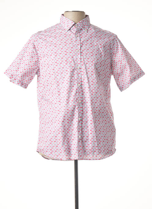 Chemise manches courtes imprimé fantaisie rose CAMBRIDGE homme