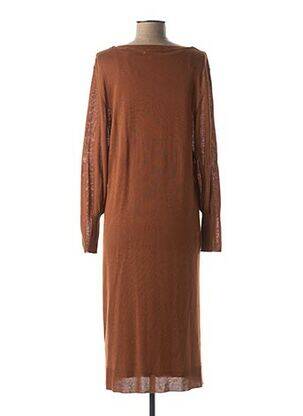 Robe longue manches longues manches longues marron MEXX femme