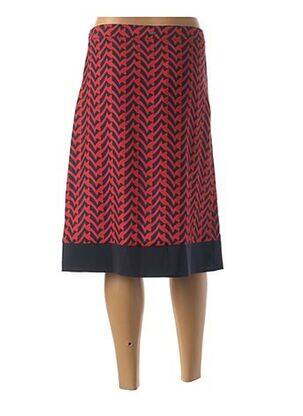 Jupe mi-longue fermeture zip latéral rouge MEXX femme